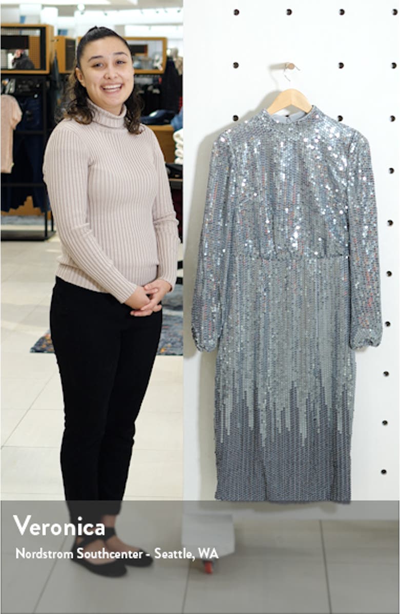 Sequin Long Sleeve Dress, sales video thumbnail