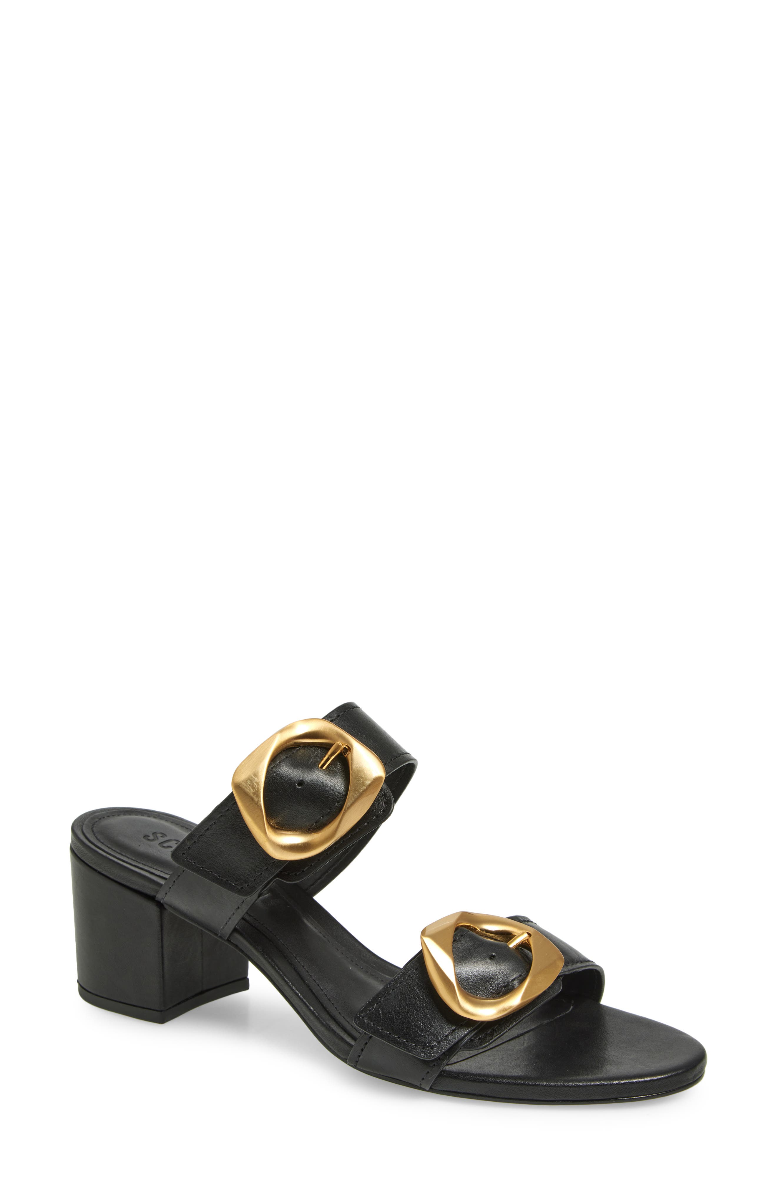 Schutz Olga Buckle Block Heel Sandal