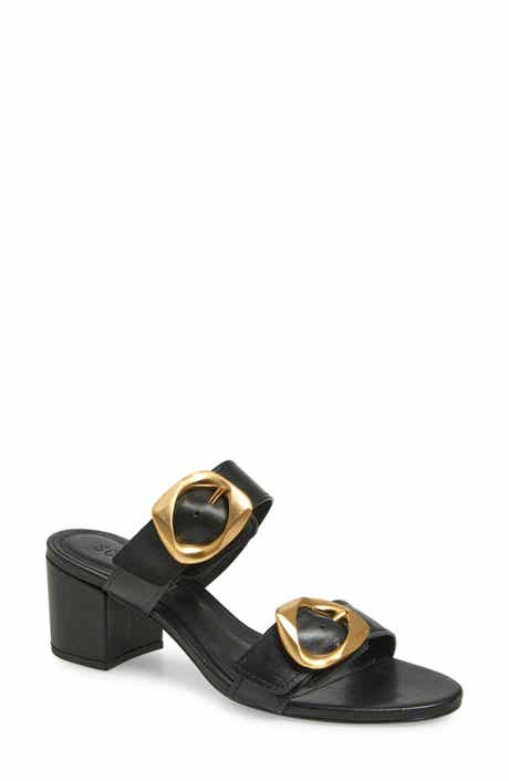 Schutz Olga Buckle Block Heel Sandal