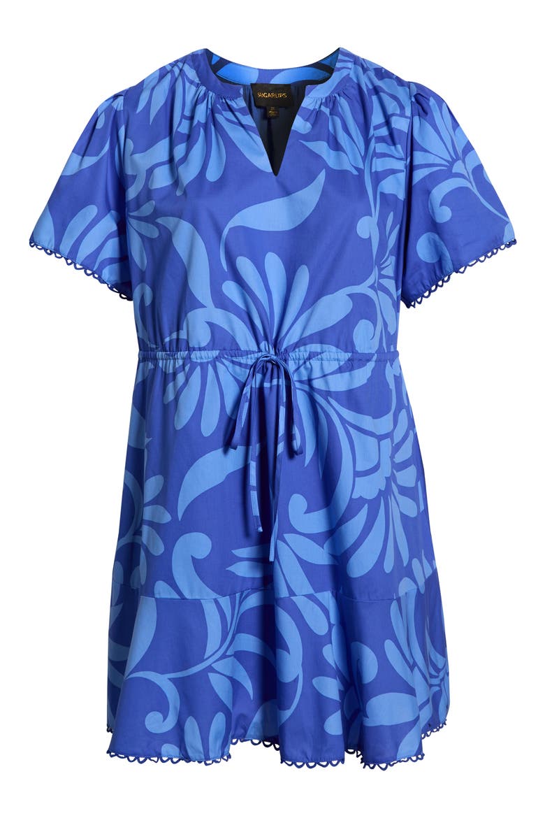 Emidora Floral Cotton Shift Dress, Alternate, color, NAVY-BLUE
