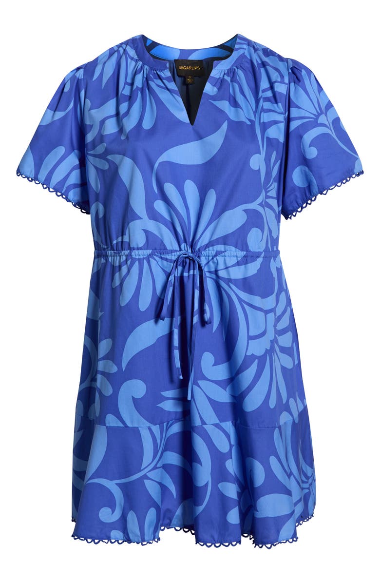 SUGARLIPS Emidora Floral Cotton Shift Dress, Alternate, color, Navy-Blue