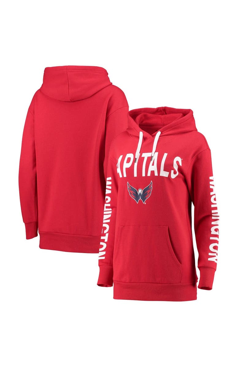 G-III 4HER BY CARL BANKS Women's G-III 4Her by Carl Banks Red Washington Capitals Extra Inning Pullover Hoodie, Main, color,