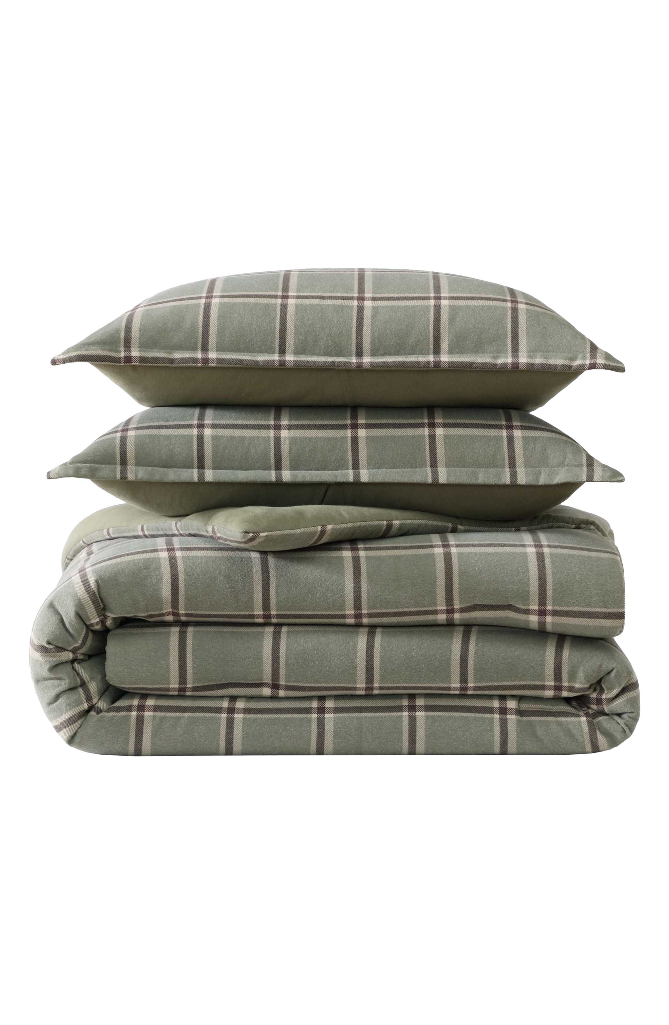 Eddie Bauer Alpine Plaid Reversible Flannel Comforter & Sham Set