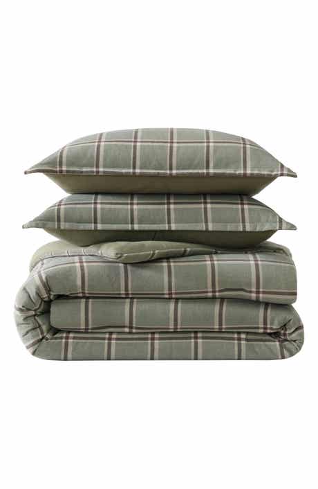 Eddie Bauer Alpine Plaid Reversible Flannel Comforter & Sham Set