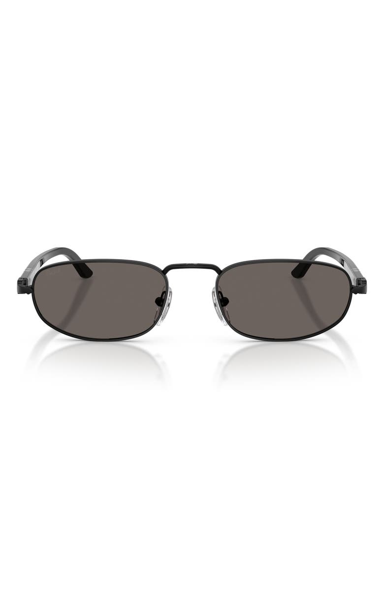 Persol 56mm Pillow Sunglasses, Main, color, Demigloss Black / Dark Grey