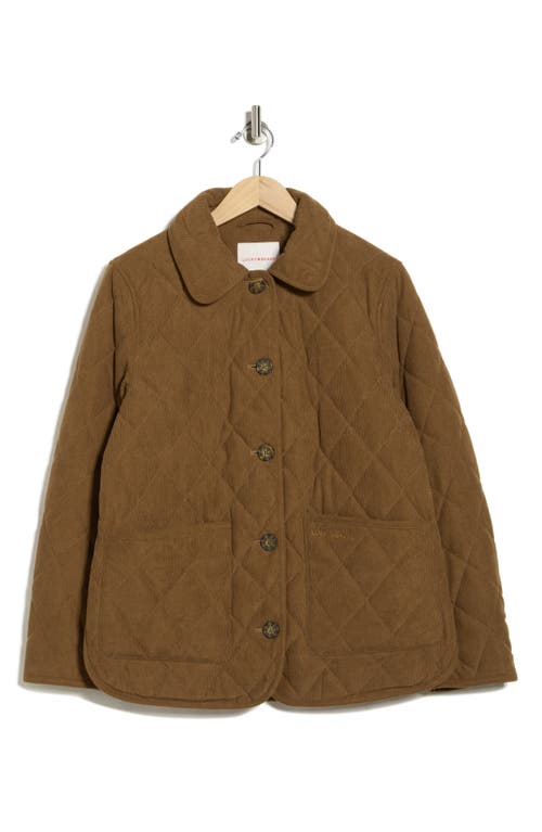 Lucky Brand Quilted Corduroy Barn Jacket In Brown