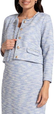 Seraphine Crop Tweed Maternity Blazer