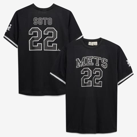 Men's Fanatics Juan Soto Black/White New York Mets Big & Tall Heavyweight Mesh Jersey