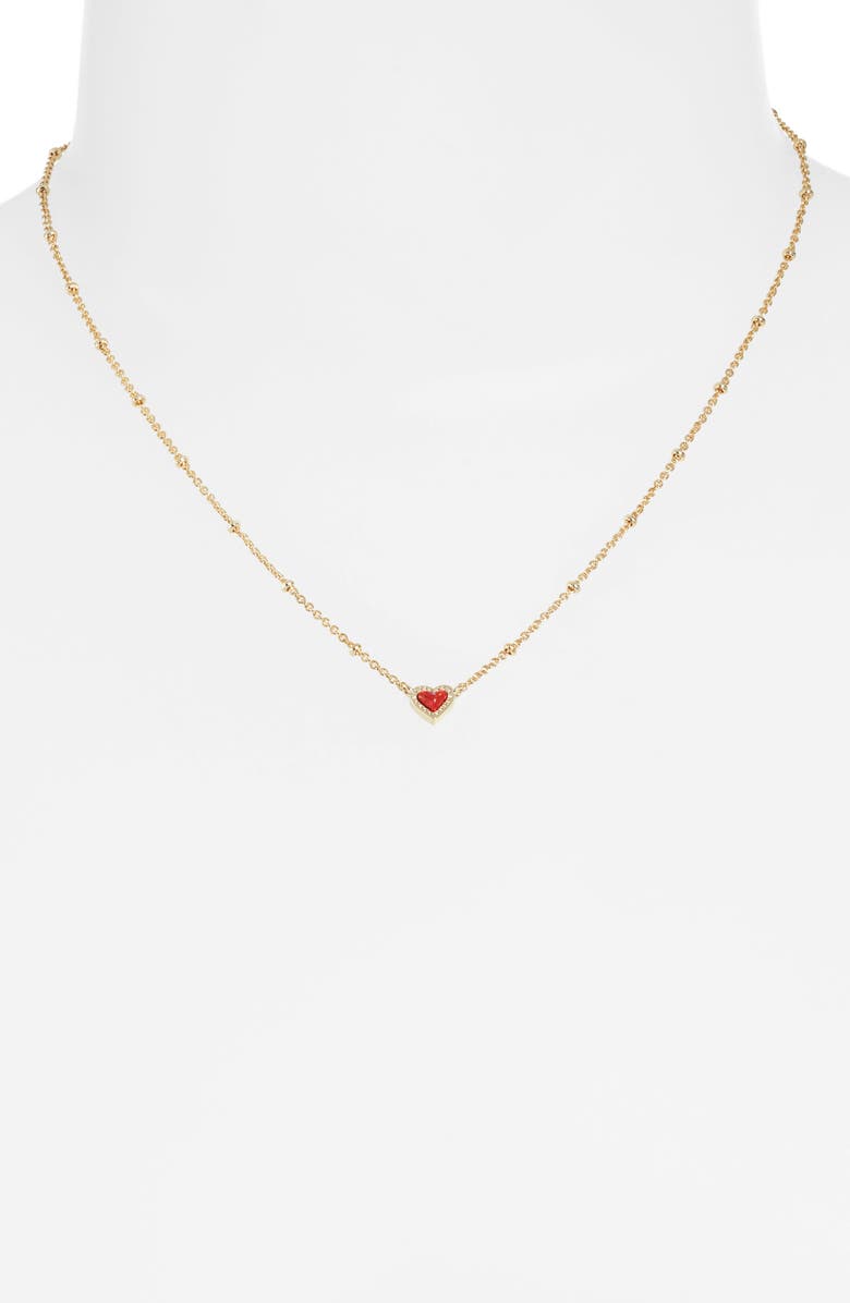 Kendra Scott Mini Ari Heart Pendant Necklace, Alternate, color,
