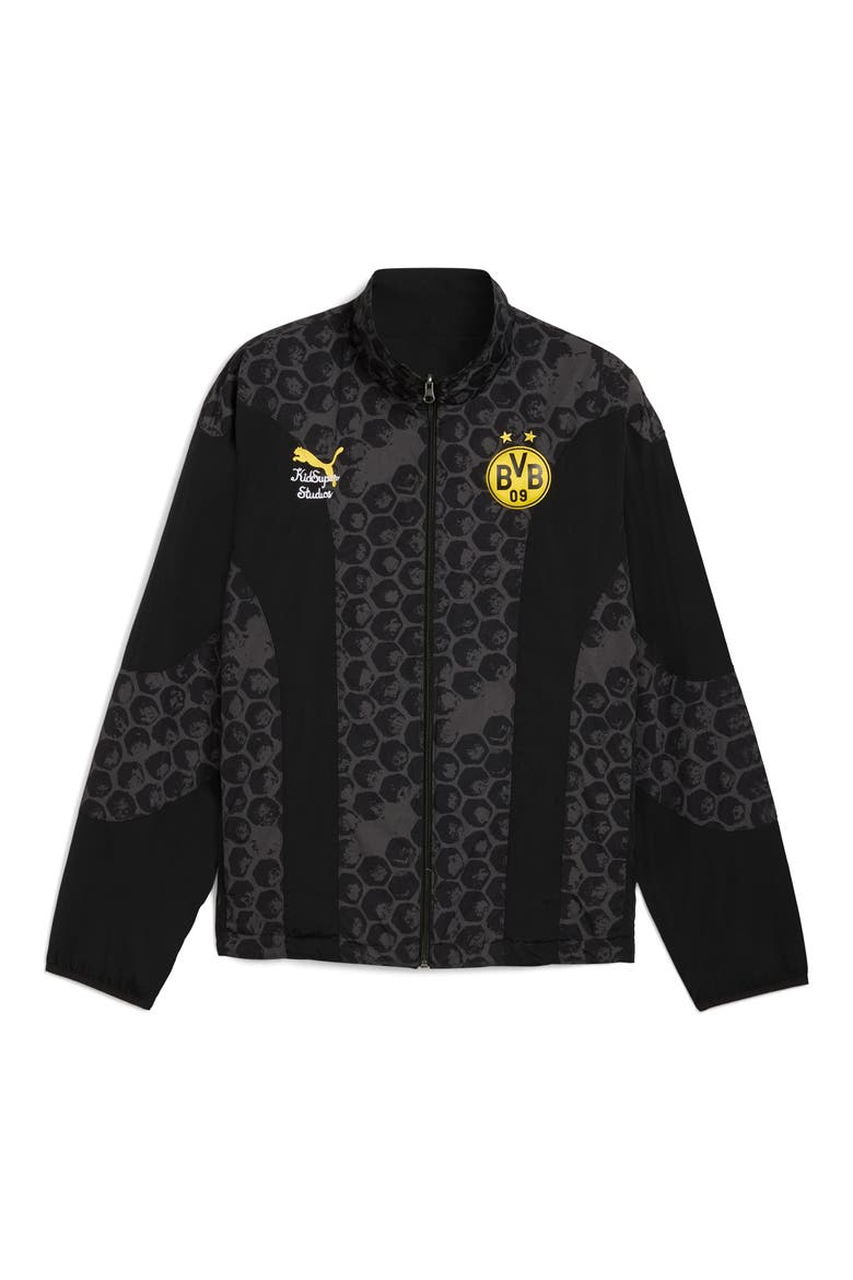 x KidSuper BVB Reversible Nylon Jacket, Alternate, color, PUMA BLACK-FASTER YELLOW