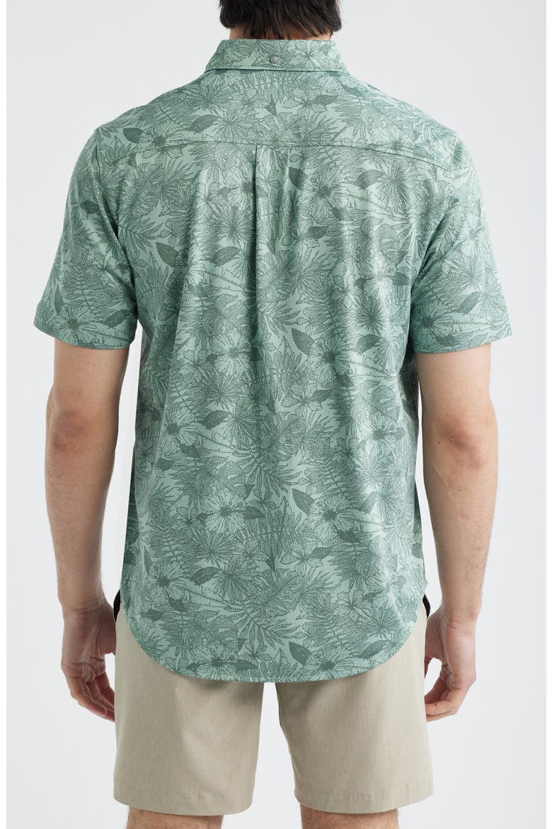 San Lucio Villa Evora IslandZone® Knit Short Sleeve Cotton Blend Button-Up Shirt, Alternate, color, OXIDIZE METAL