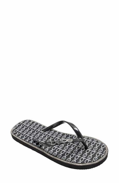 bebe Logo Print Flip Flop