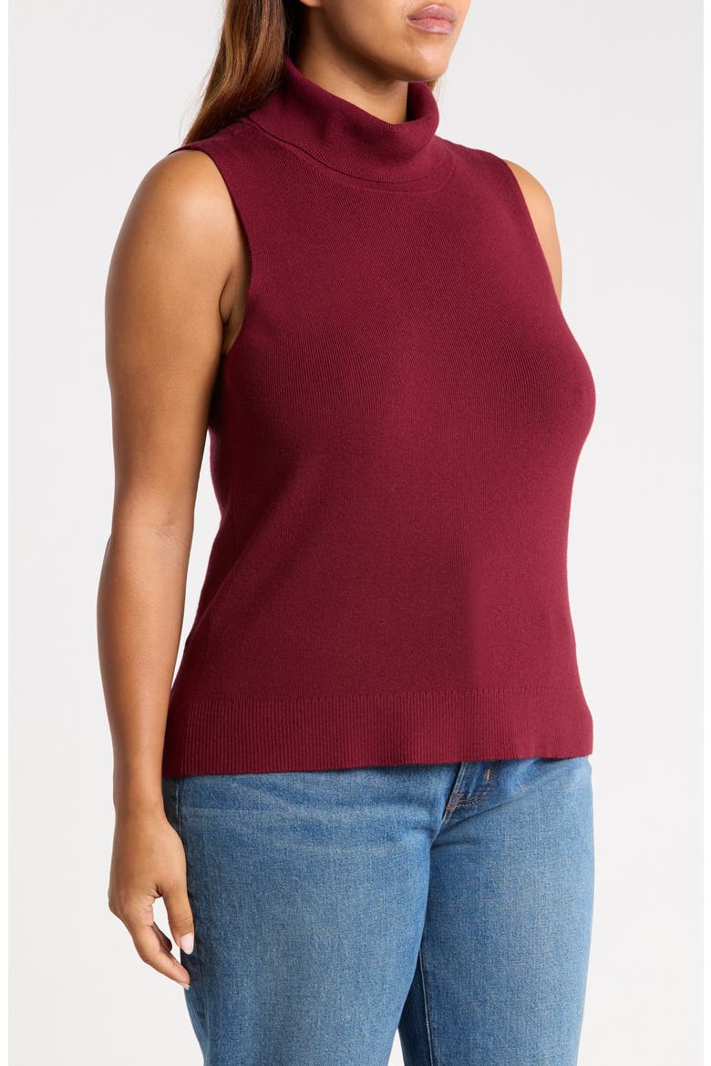 Kelly Sleeveless Turtleneck Top, Alternate, color, CHERRY