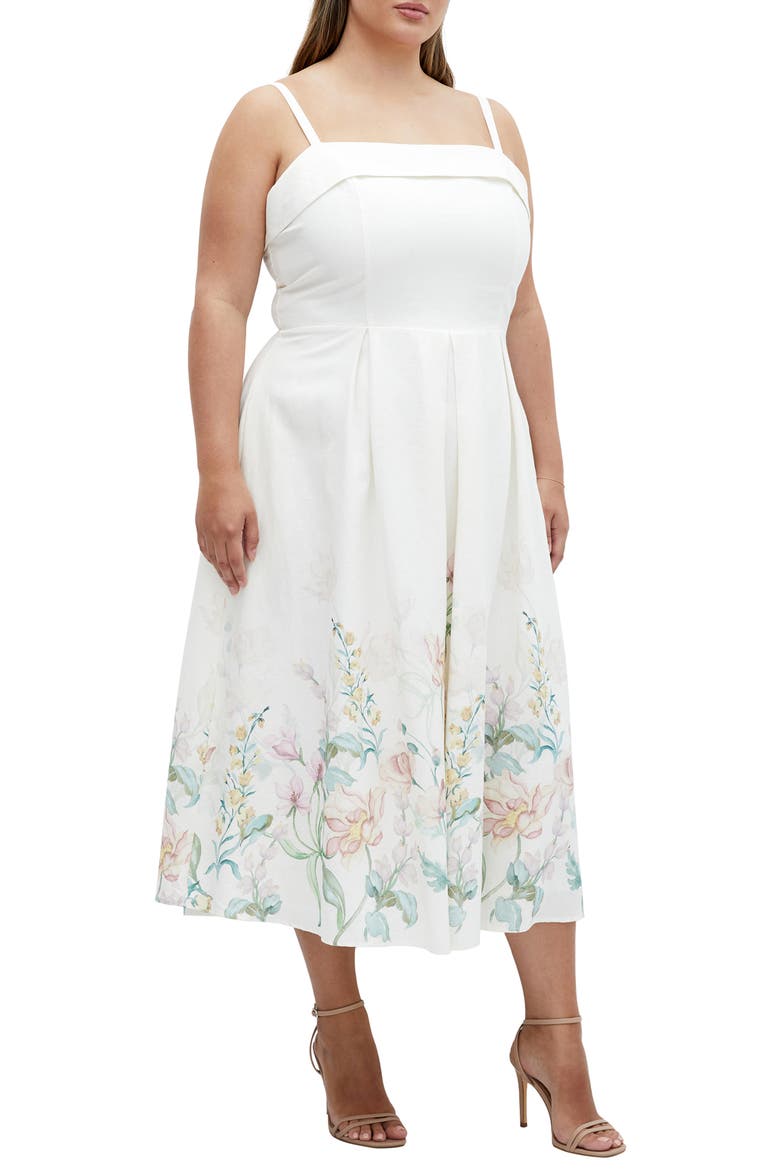 Fleur Linen Blend Sundress, Main, color, ROMANTIC GARDEN