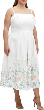 City Chic Fleur Linen Blend Sundress