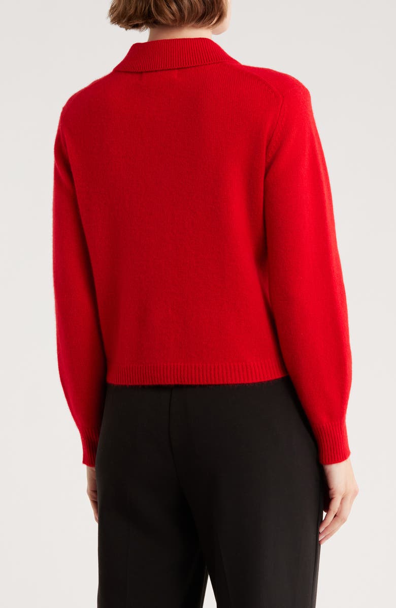 Magaschoni Cashmere Polo Cardigan, Alternate, color, Rose Romance