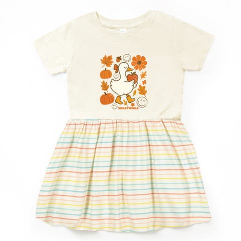 SmileyWorld Goose Autumn Toddler Graphic Dress