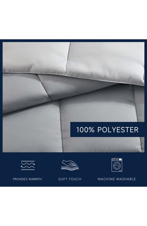 Nautica Longdale Solid Soft Microfiber Comforter Bedding Set In Medium Grey/light Grey
