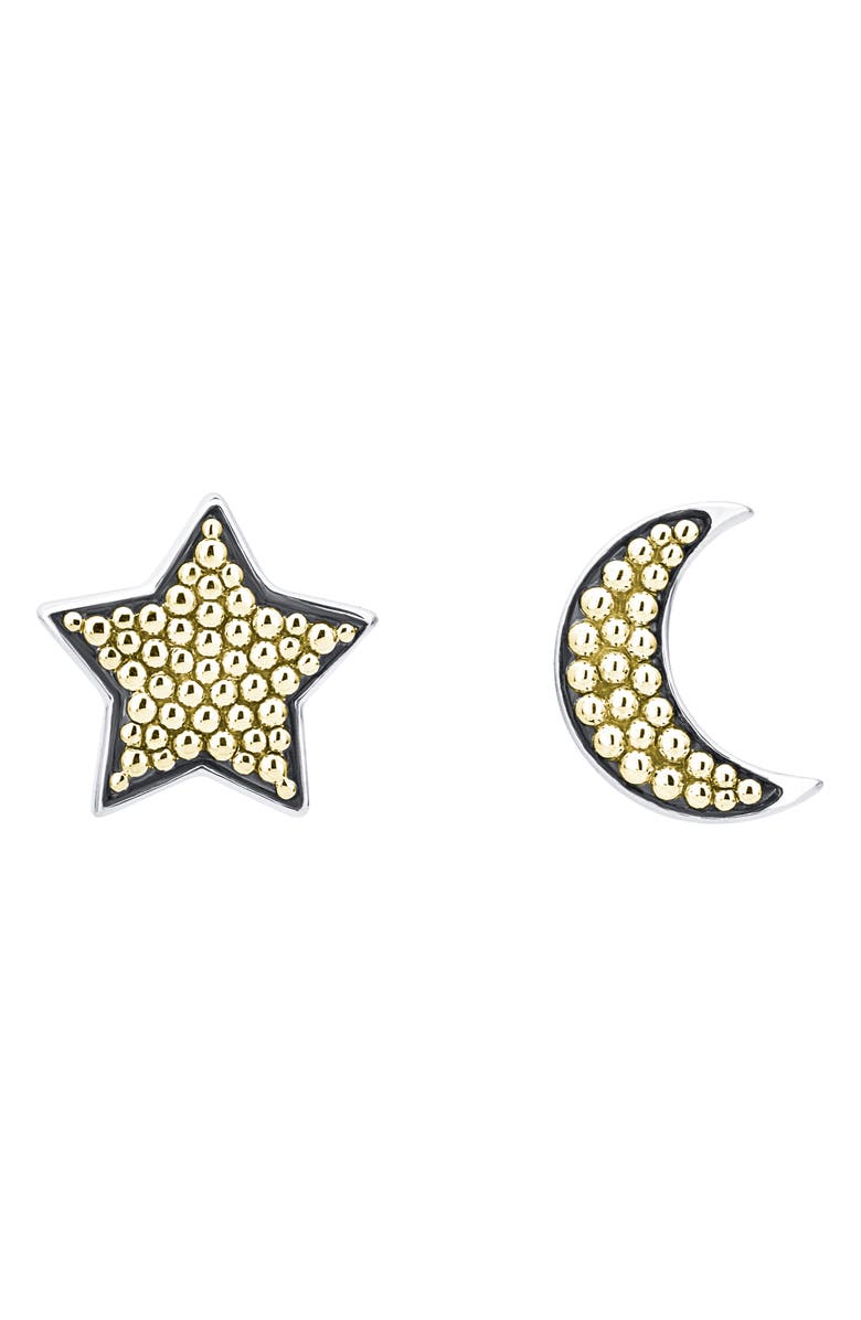 LAGOS Signature Caviar Moon & Star Stud Earrings, Main, color,