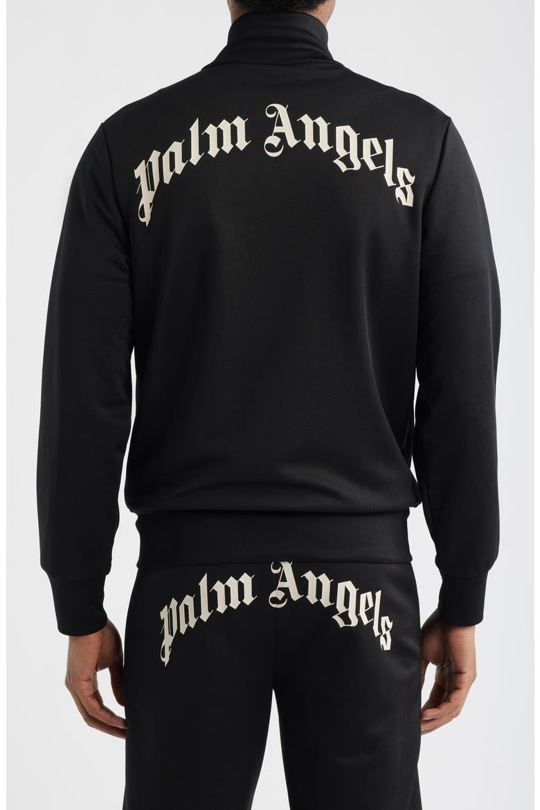 Back Curved Logo Track Jacket, Alternate, color, BLACK OFF WHITE
