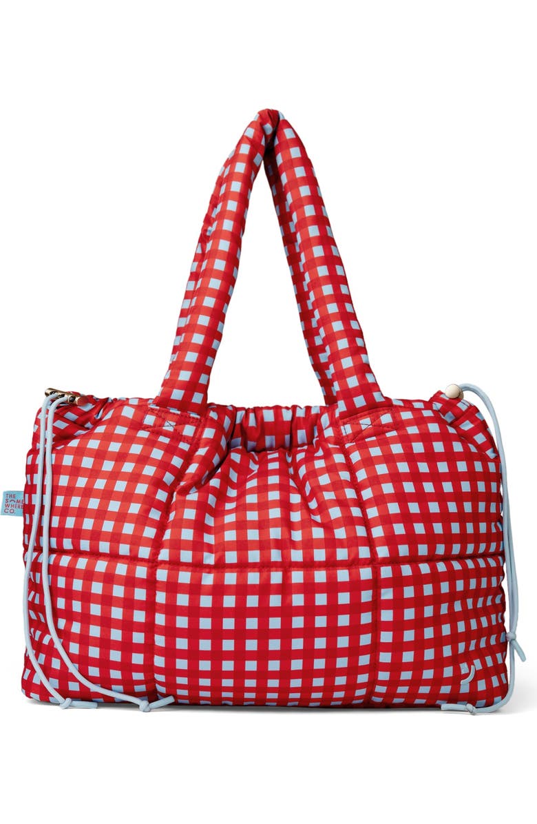 The Somewhere Co Raspberry Crush Marshmallow Midi Tote Bag, Main, color, Raspberry Crush