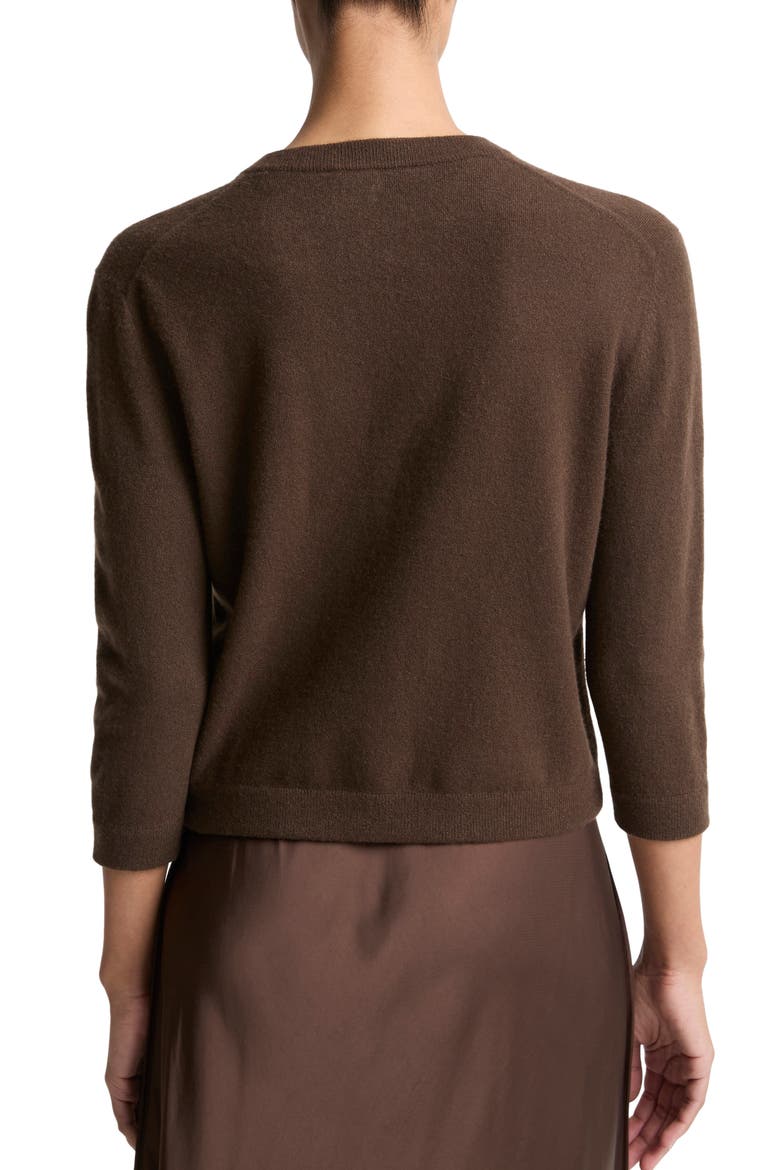 Pocket Wool & Cashmere Blend Cardigan, Alternate, color, DARK BARK