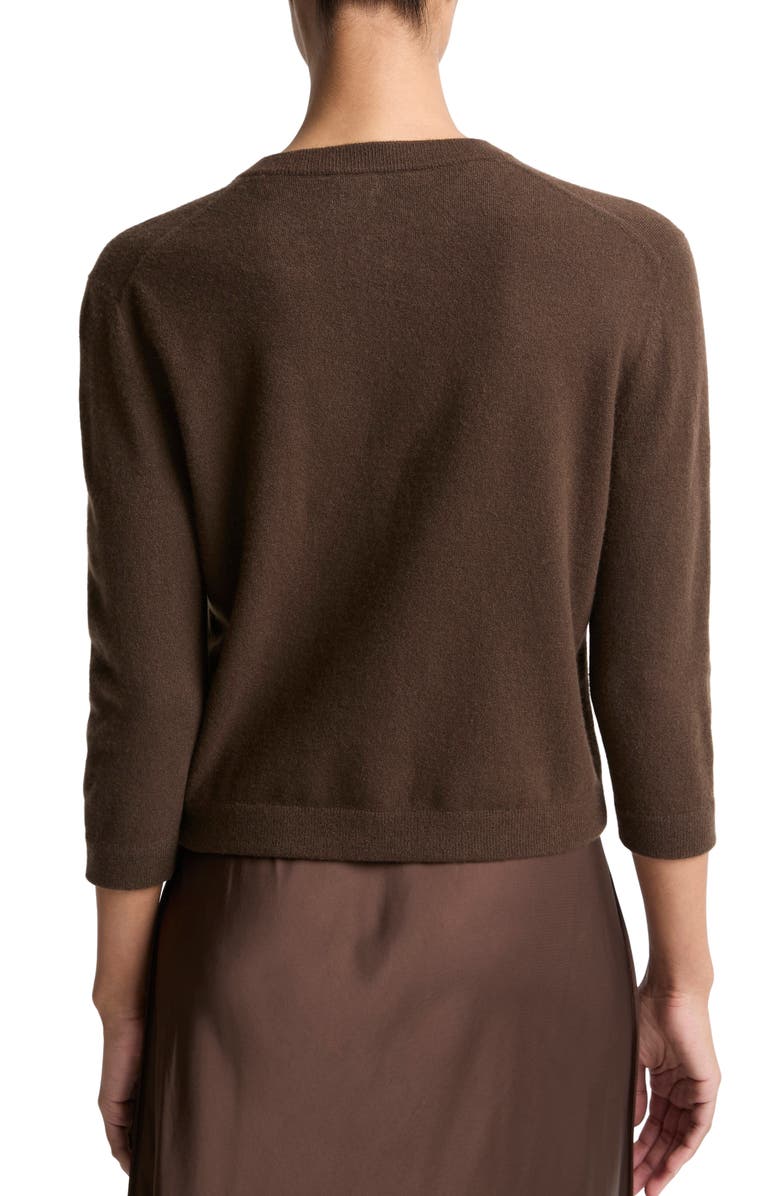 Vince Pocket Wool & Cashmere Blend Cardigan, Alternate, color, Dark Bark