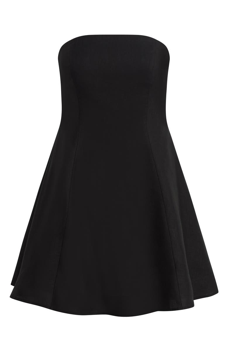 Favorite Daughter The Favorite Strapless Flare Linen Minidress, Alternate, color, 