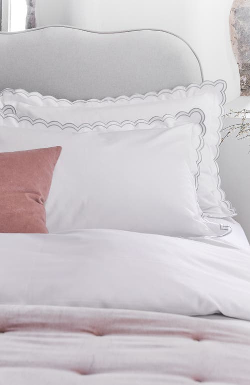 Christy Scallop Edge Luxury Cotton Sateen Oxford Style Pillow Sham Pairs