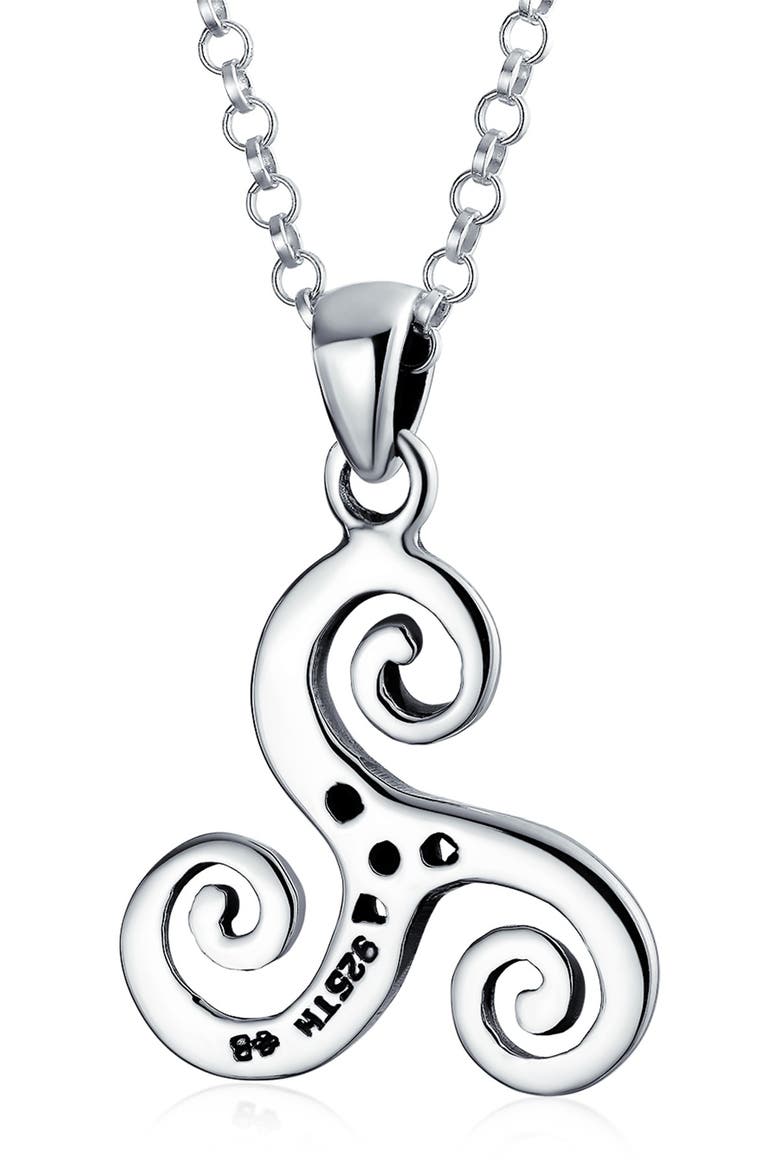 Sterling Silver Swirl Pendant Necklace, Alternate, color, GREY