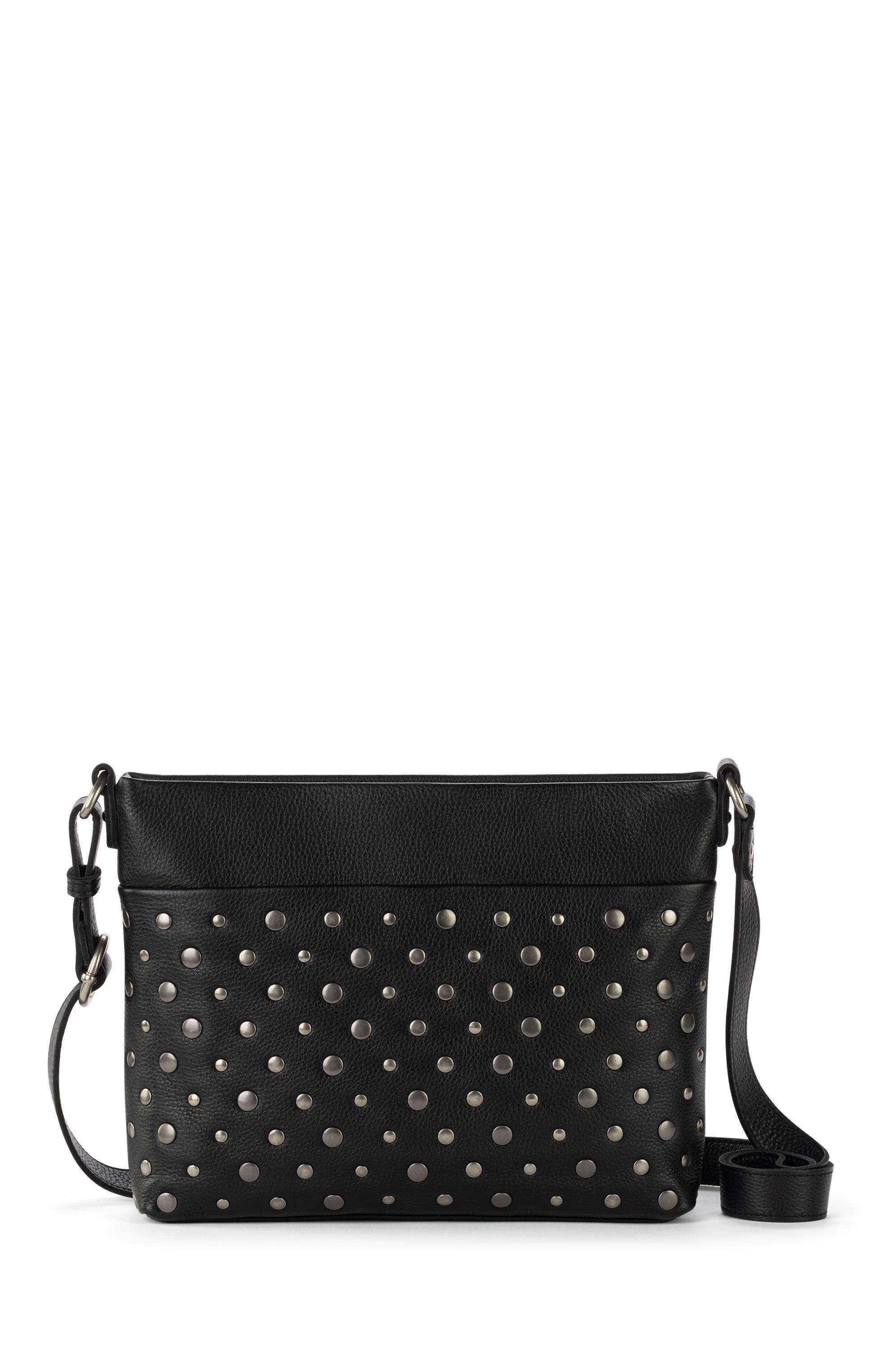 The Sak Melrose Crossbody Leather Bag, Main, color, Black Silver Stud