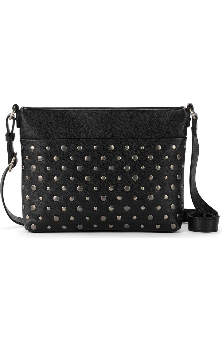 The Sak Melrose Crossbody Leather Bag, Main, color, Black Silver Stud