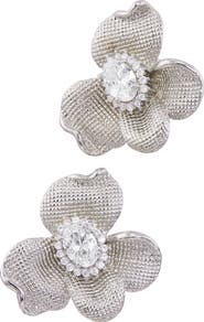 SAVVY CIE JEWELS Matte Flower Stud Earrings