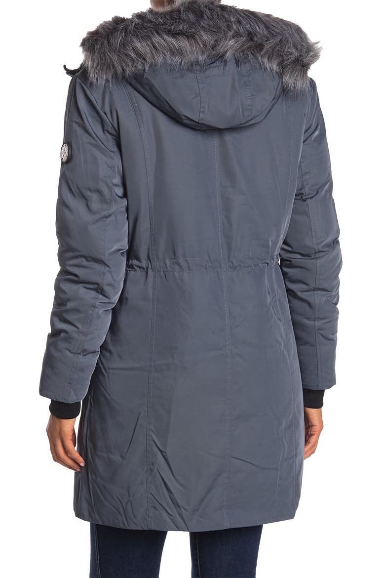 Scarlet Heavyweight Coat With Fuax Fur Hood, Alternate, color, MOONSTONE