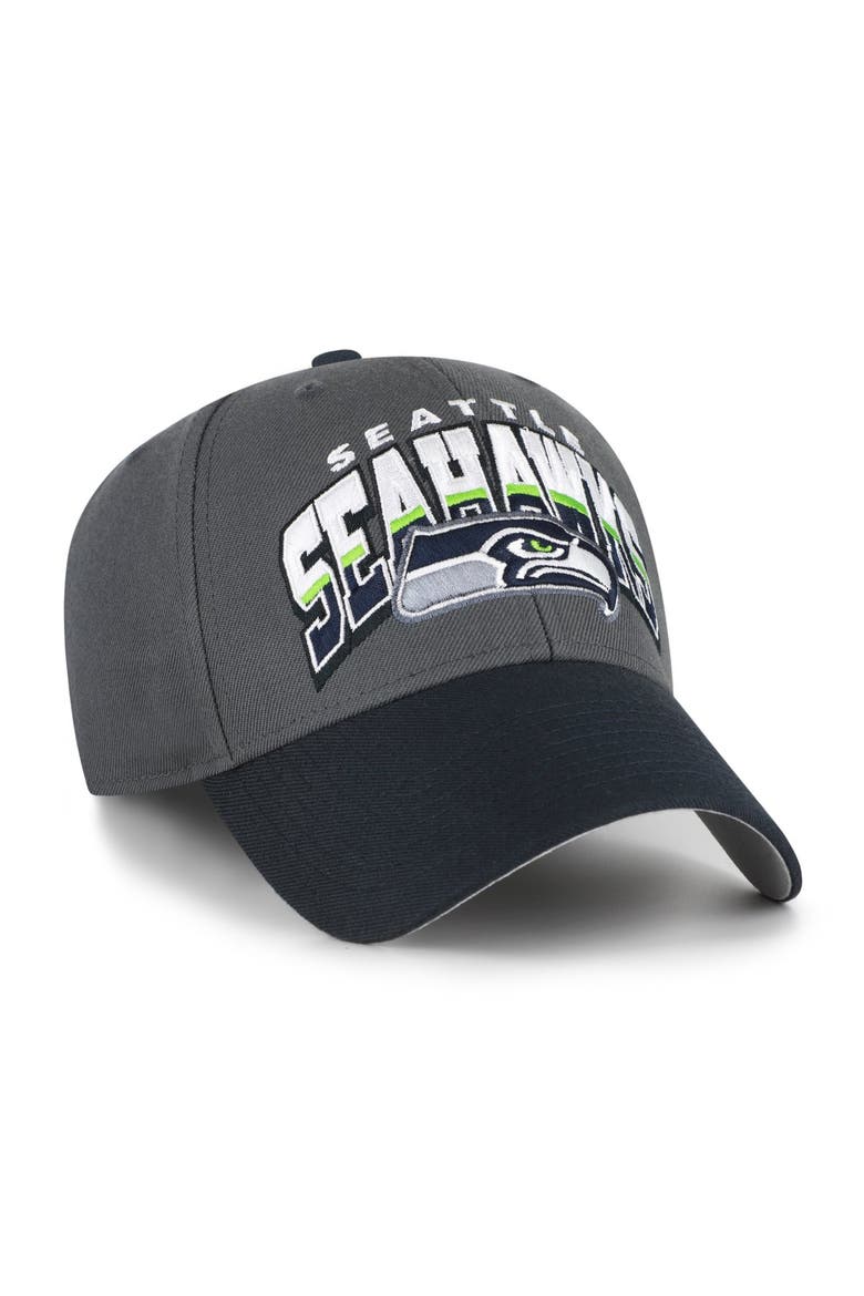 Men's '47 Charcoal Seattle Seahawks Split Block MVP Adjustable Hat, Alternate, color, Charcoal