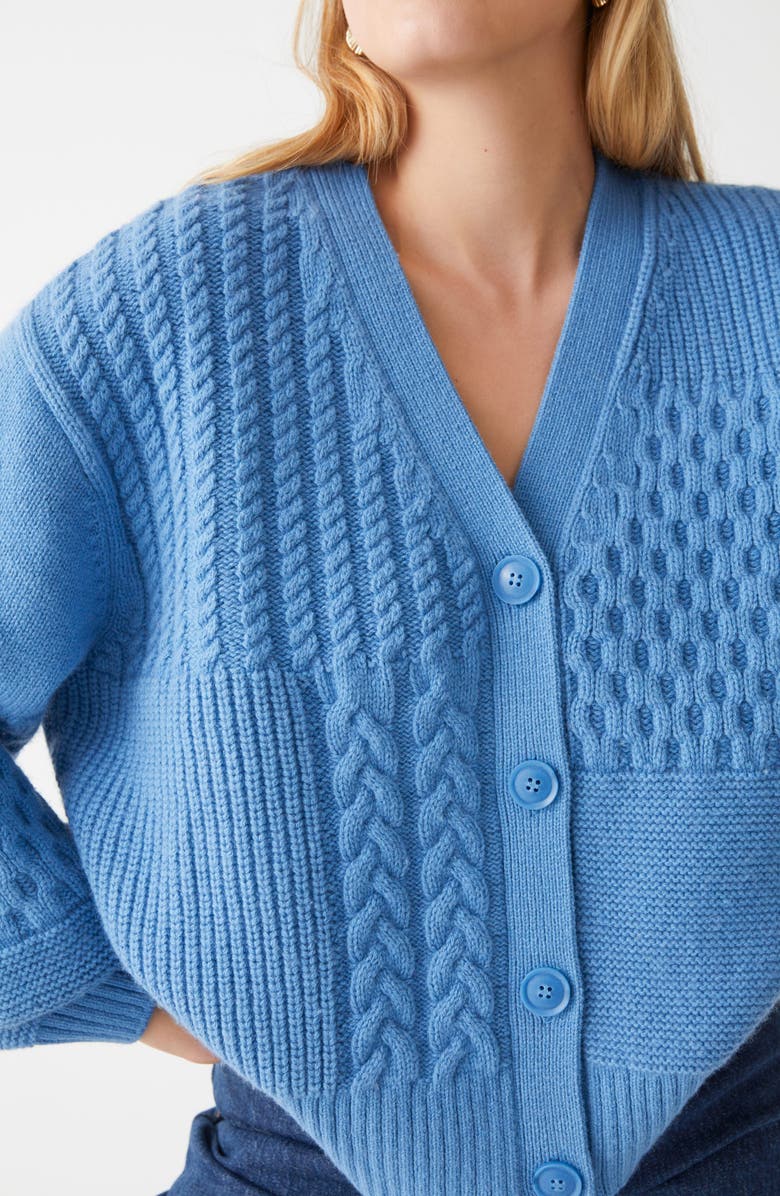 & Other Stories Intricate Cable Knit Wool Blend Cardigan, Alternate, color,