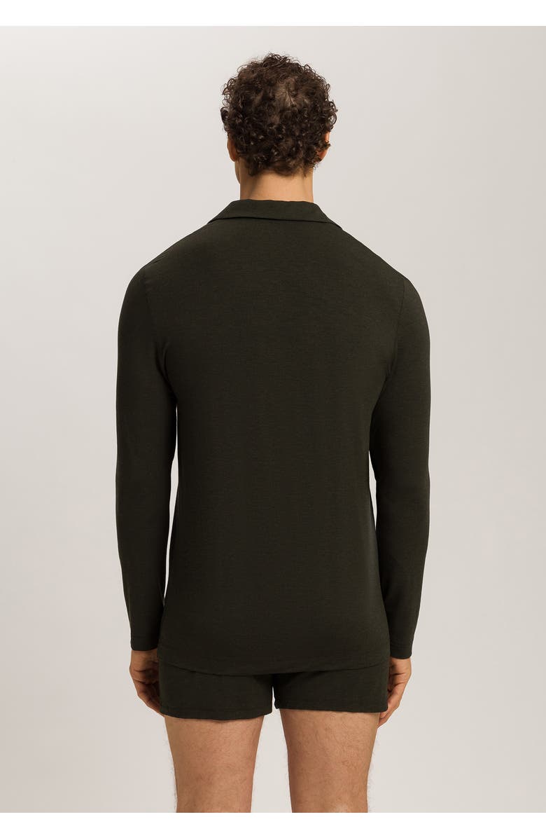 Hanro Casuals Long Sleeve Button Front Shirt, Alternate, color, Earthy Ink Melange