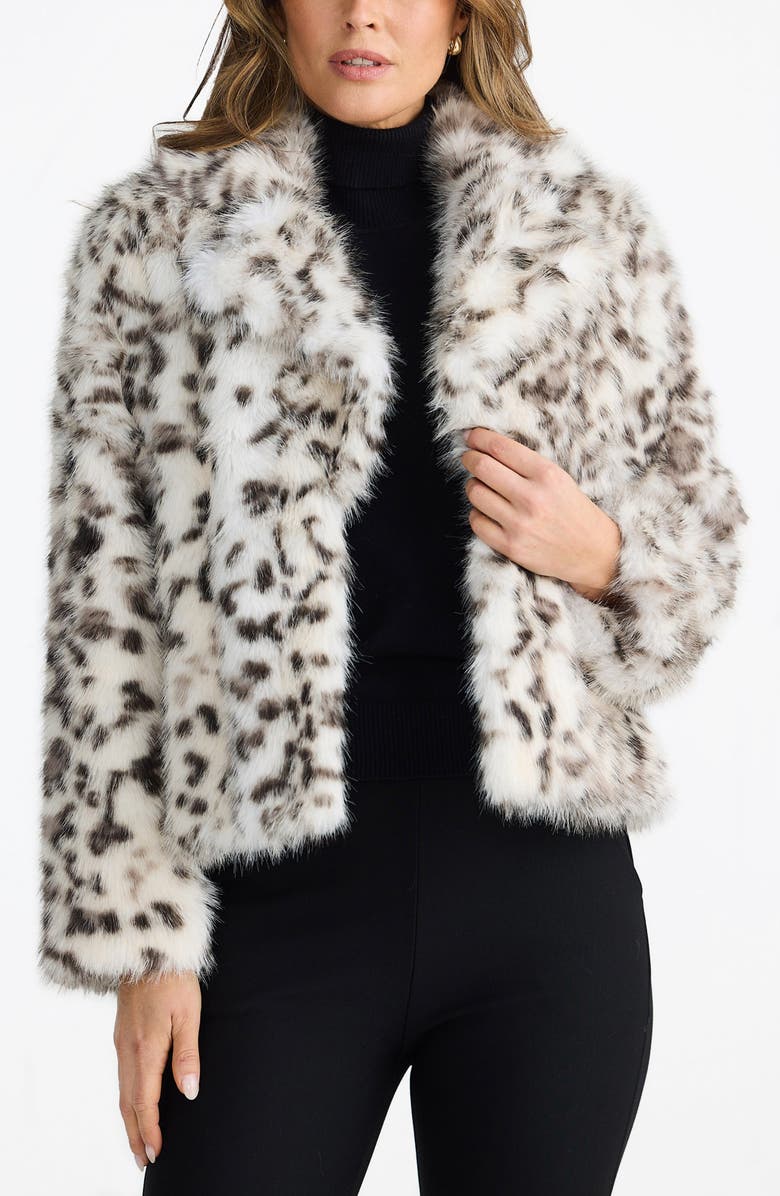 Brave+True Bertoli Faux Fur Jacket, Alternate, color, Grey Leopard