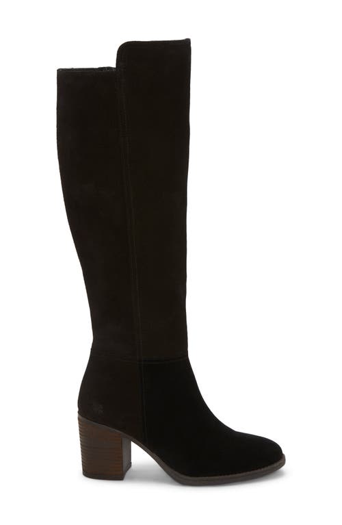 Lucky Brand Calypsow Suede Slouch Boot In Black