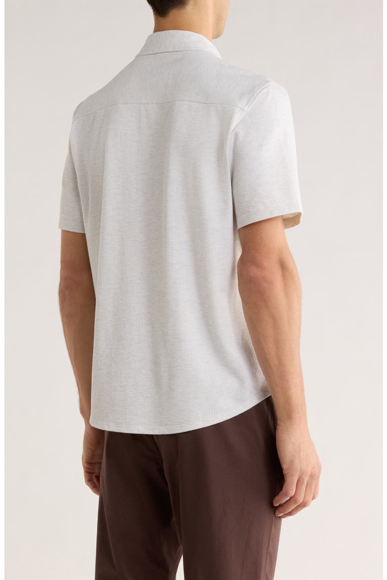 Stripe Short Sleeve Seersucker Button-Up Shirt, Alternate, color, GREY LIGHT HEATHER
