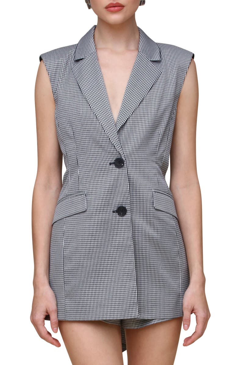 Gingham Back Bow Short Jumpsuit