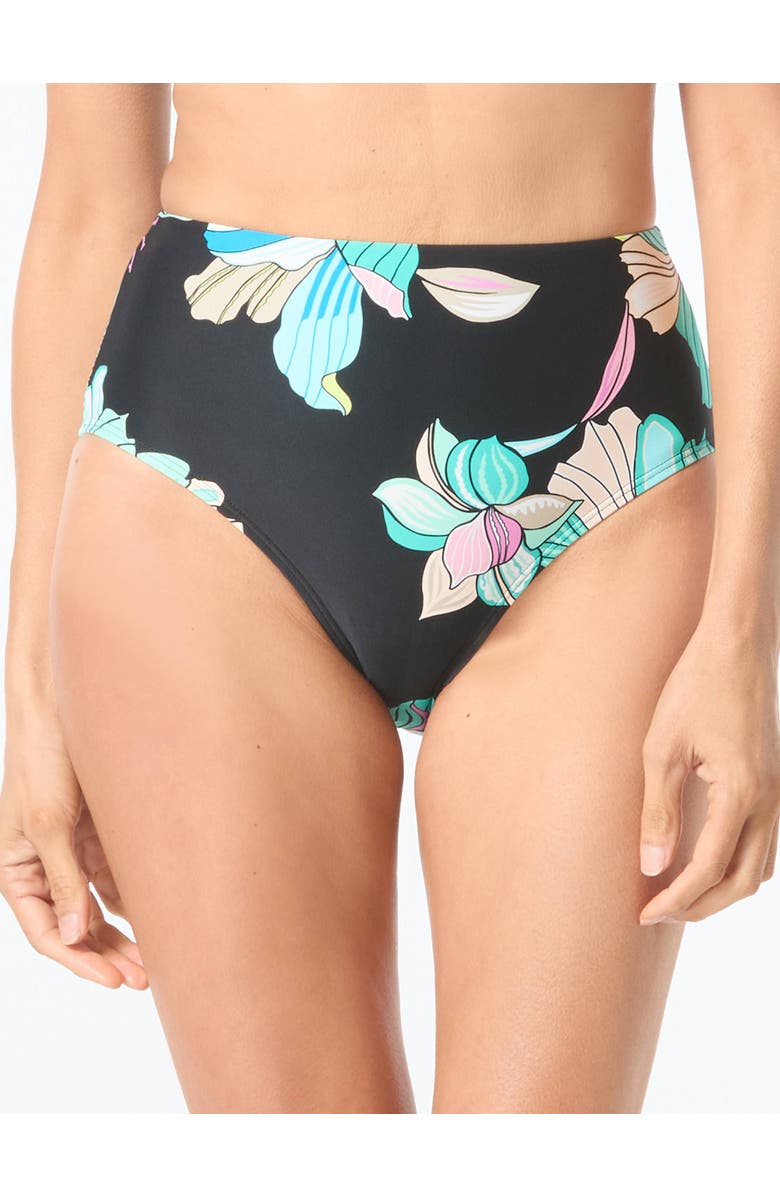Coco Contours Thrive Ultra High Waist Bikini Swim Bottom, Main, color, 004-Black Multi