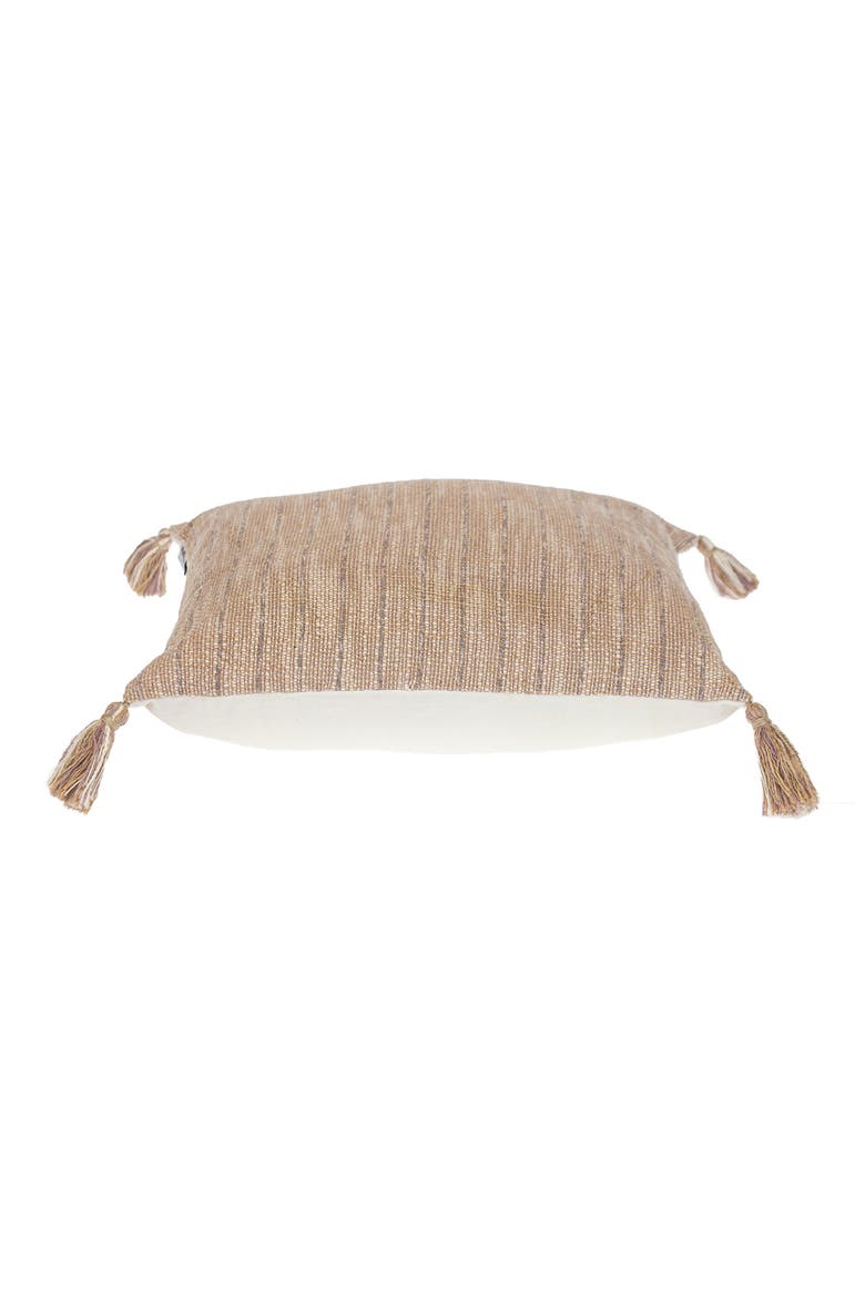 Woven Cotton Accent Pillow, Alternate, color, BROWN