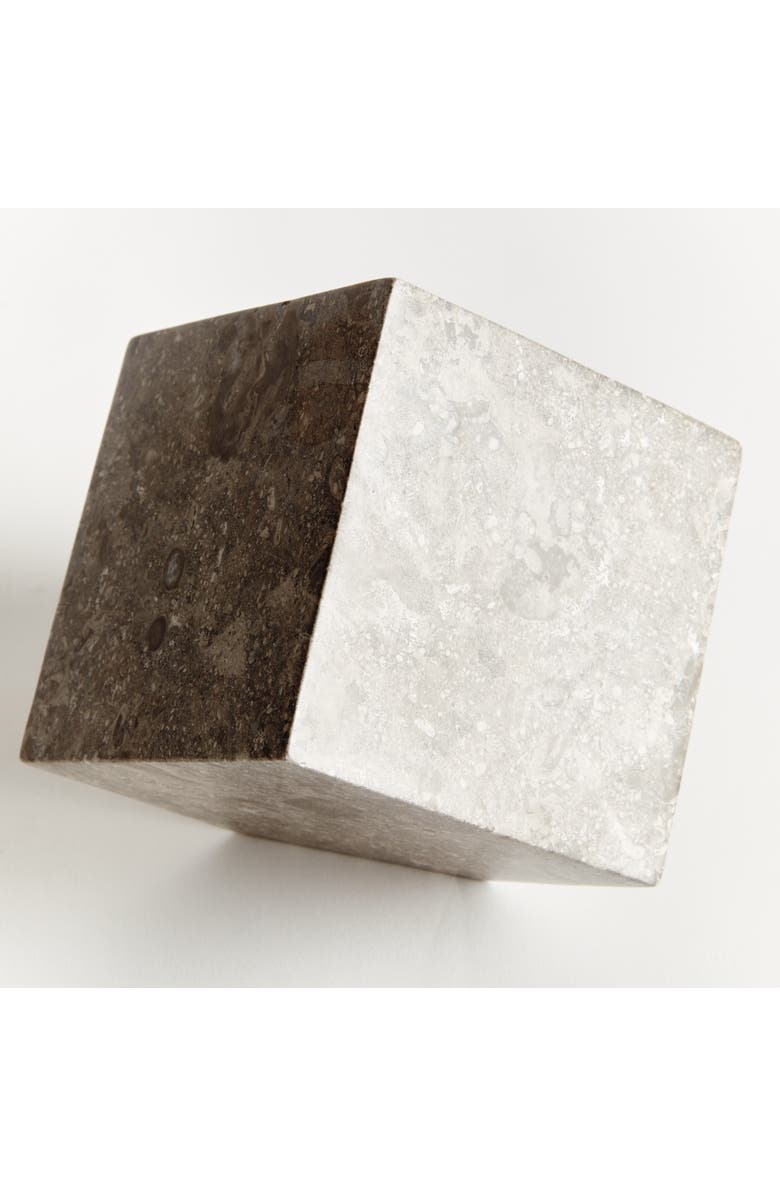 Napa Home & Garden Abstract Marble Cube Sculpture - Gray Marble Accent Piece, Alternate, color, Gray
