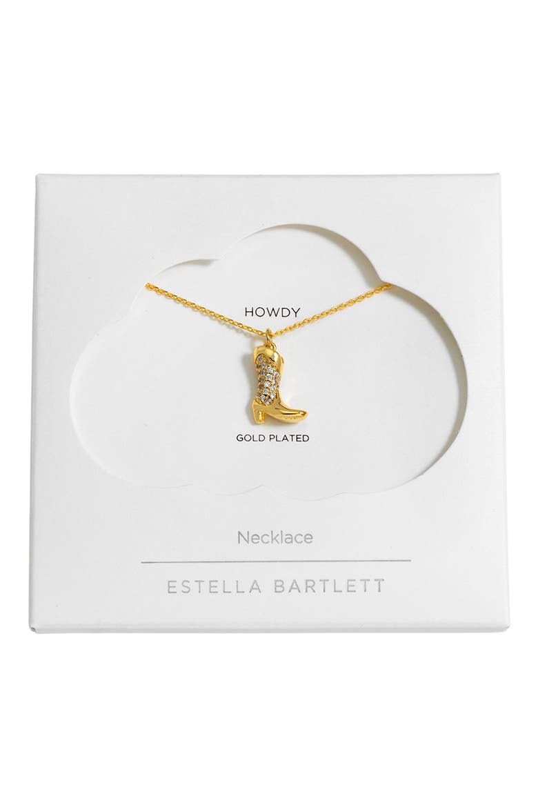 Cowboy Boot Pavé Pendent Necklacennn, Alternate, color, SILVER/ GOLD
