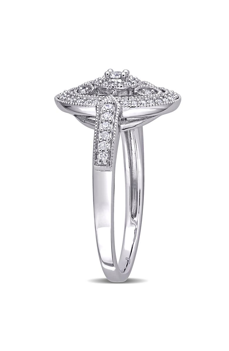 Julianna B. Diamond Vintage Oval Halo Ring, Alternate, color, Sterling Silver