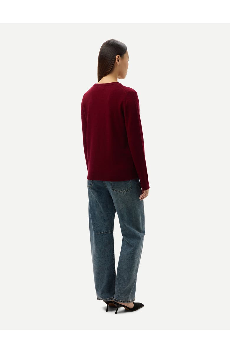 Gobi Cashmere Timeless Cashmere V-Neck Cardigan, Alternate, color, Bordeaux