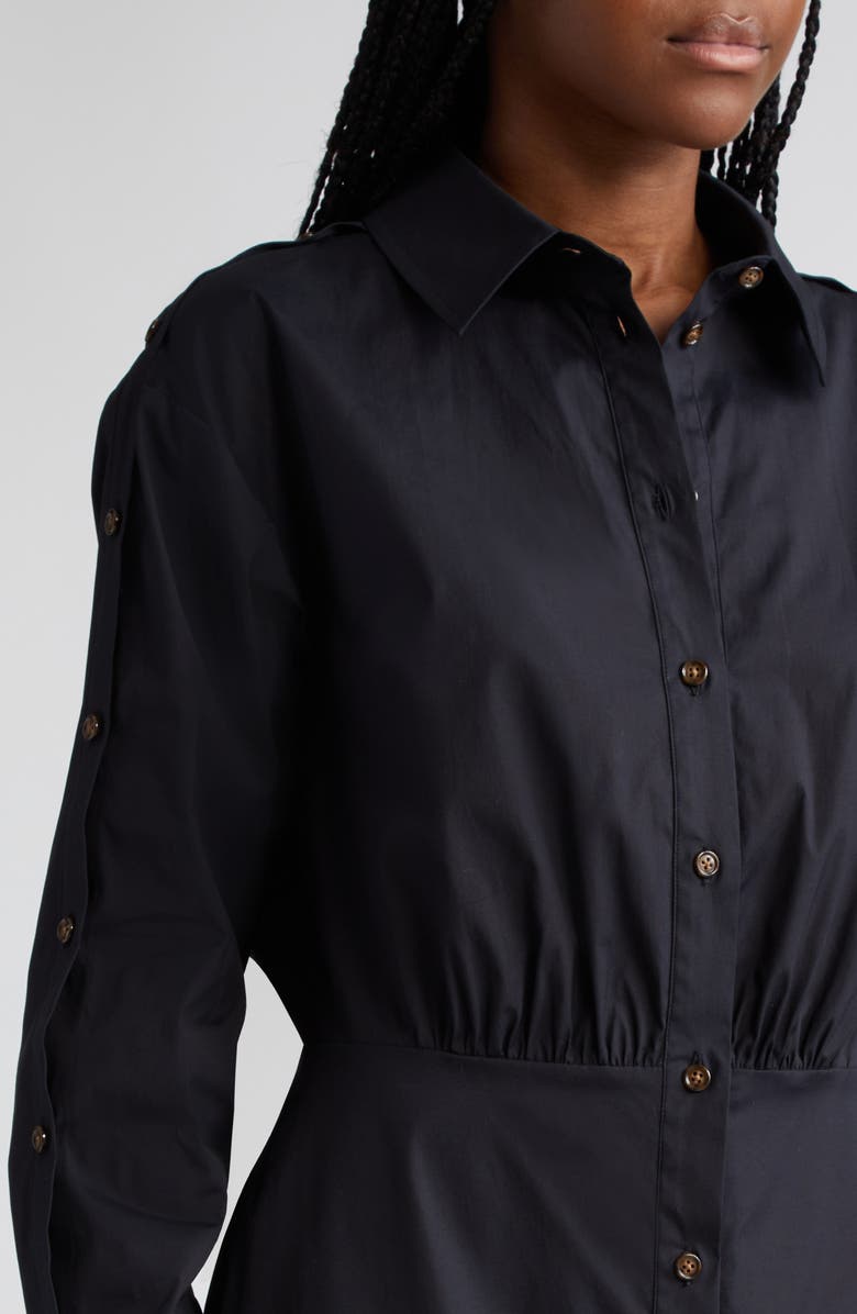 Veronica Beard Rae Button Long Sleeve Mini Shirtdress, Alternate, color, 