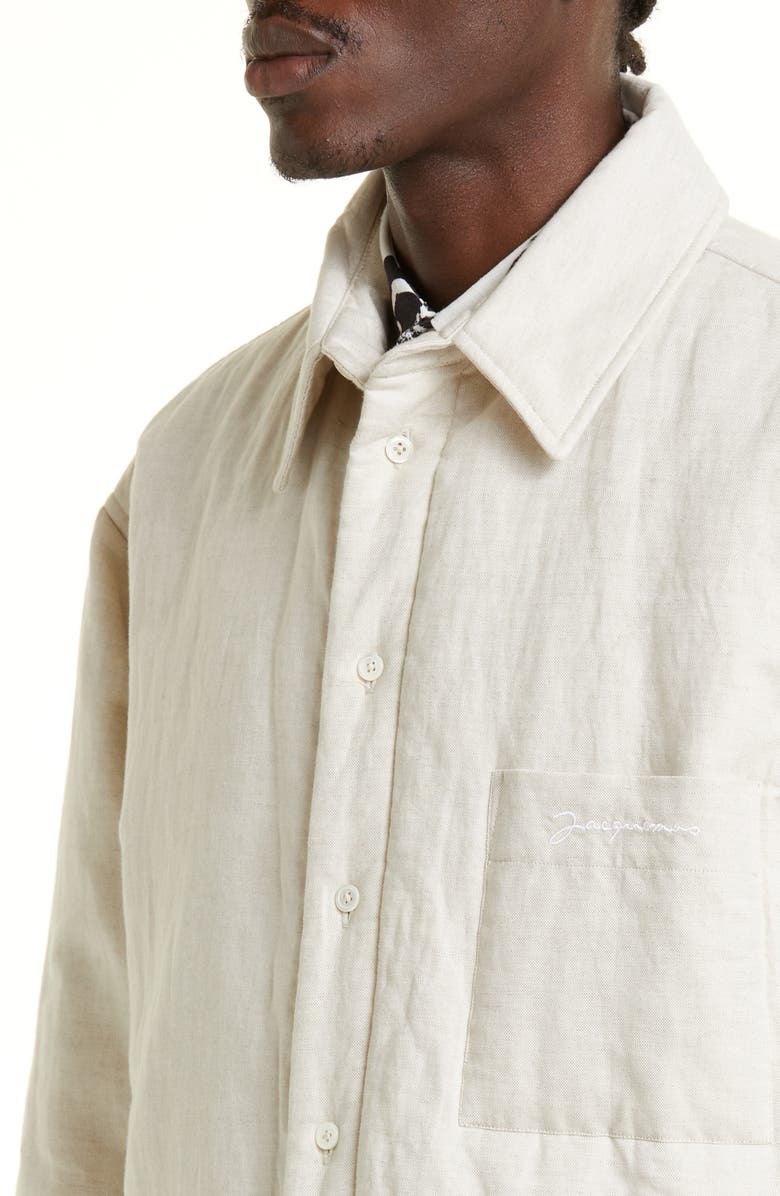 Jacquemus La Chemise Boulanger Insulated Overshirt, Alternate, color, 130 Light Beige