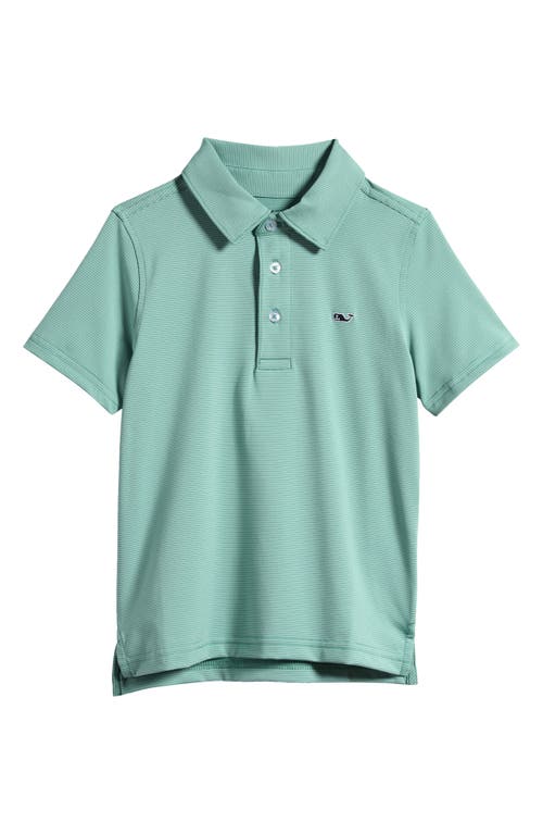 Vineyard Vines Kids' St. Jean Stripe Sankaty Performance Polo In Green